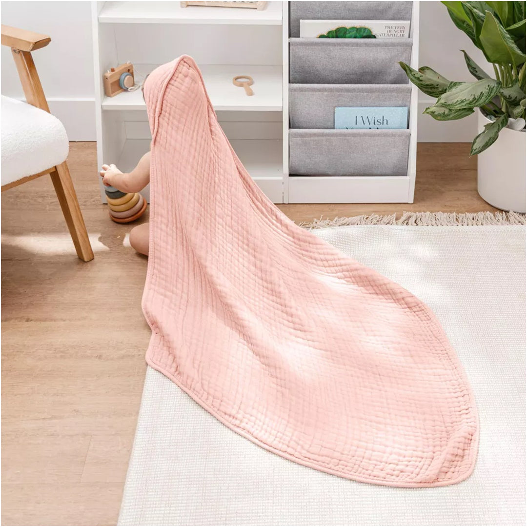 Comfy Cubs Hooded Baby Towel 2 pack 100% Muslin Cotton - Lace - Highly Absorbent and Cozy Hood